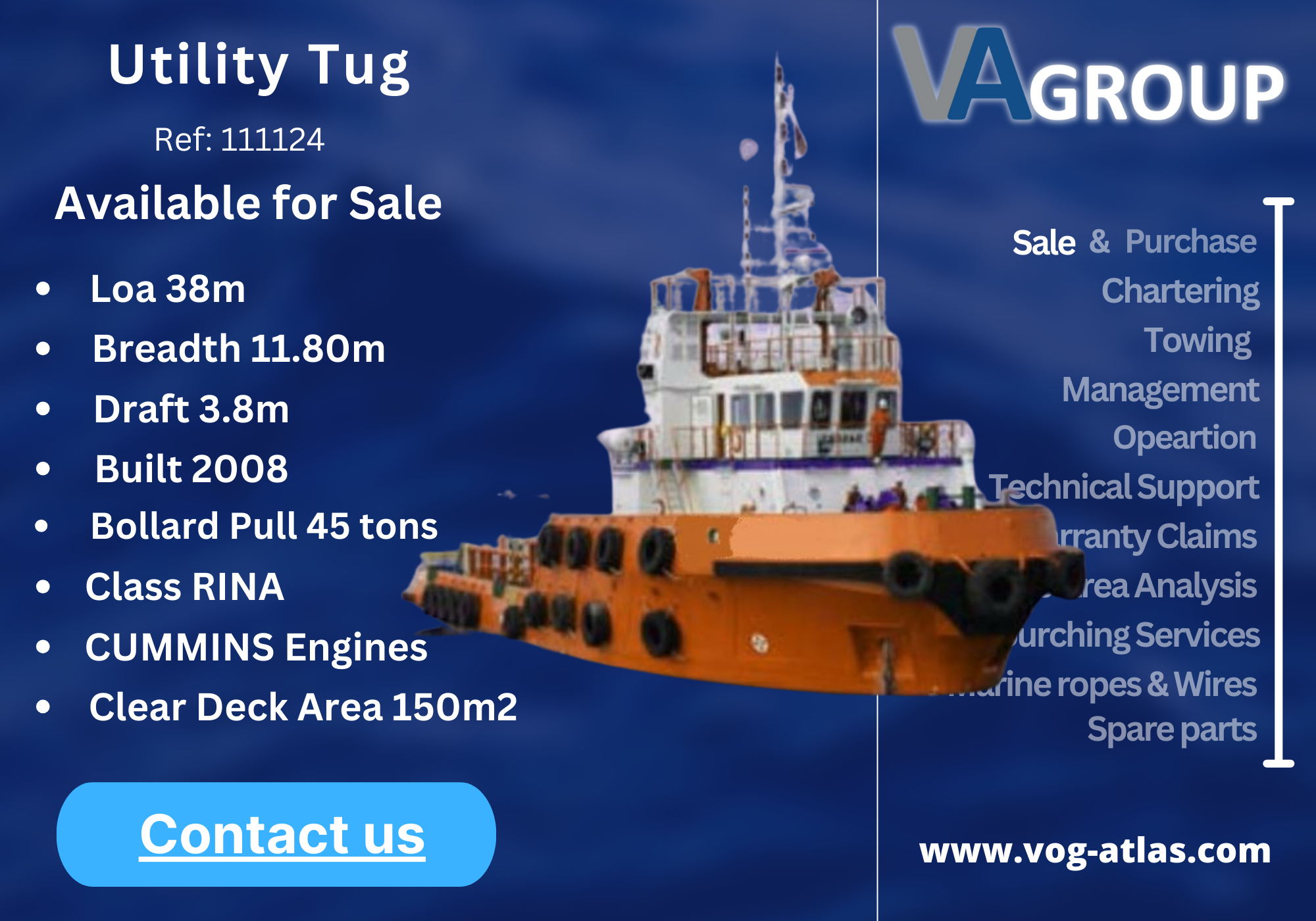 Vessel Ship Utility Tug for sale 111124