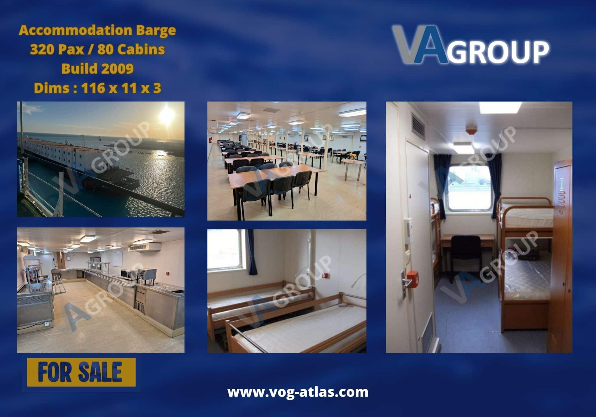 Accommodation barge for sale